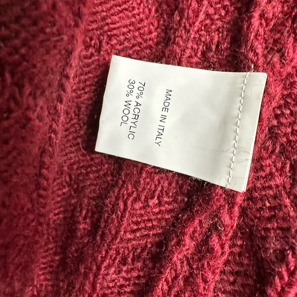 Chíaramante Made in Italy Women Wool Cardigan Sweater Burgundy size M - Picture 6 of 6